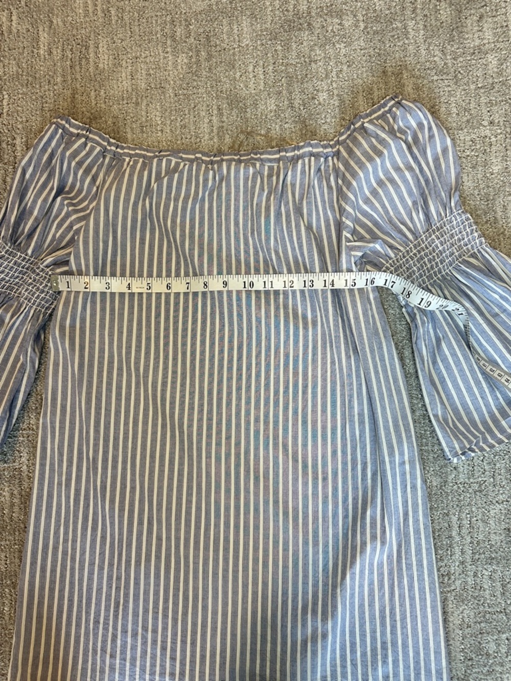 Rebel Sugar Light Blue and White Striped Short Sleeve Tee/Dress | Large - Picture 3 of 8